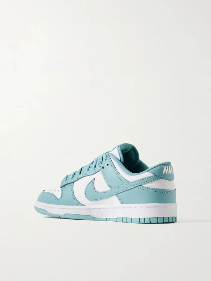 Nike - Dunk Low Retro Leather Sneakers - Blue - Image 3