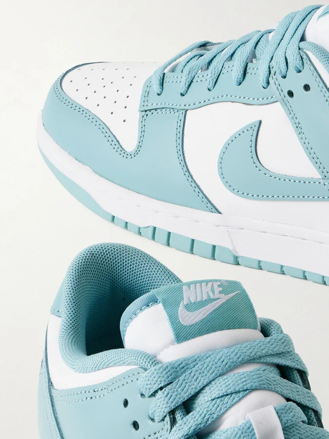 Nike - Dunk Low Retro Leather Sneakers - Blue - Image 4