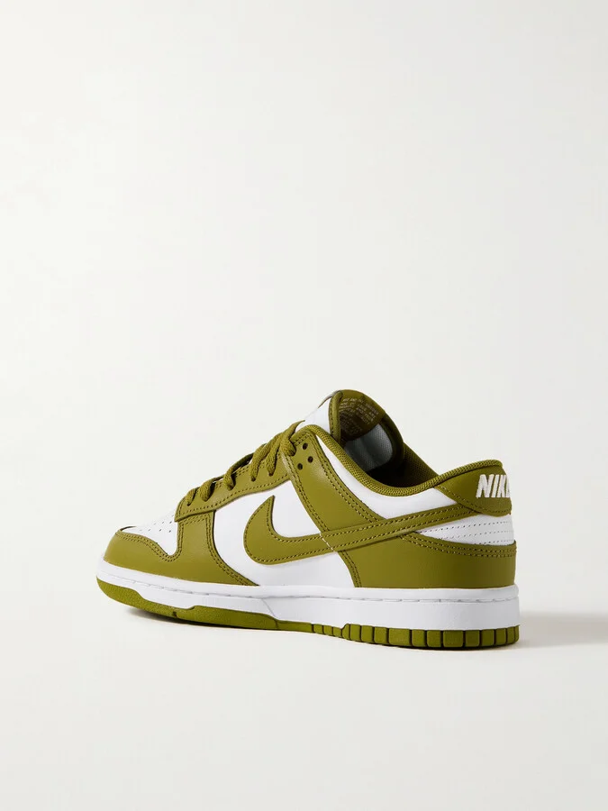 Nike - Dunk Low Retro Leather Sneakers - Green - Image 3