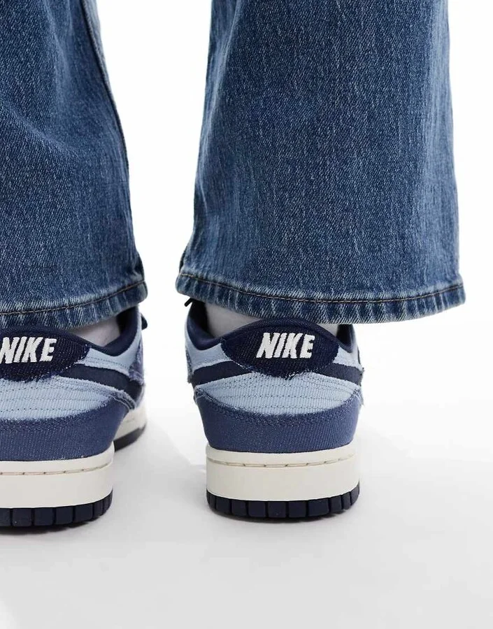 Nike Dunk Low Retro sneakers in light blue and navy - Image 3