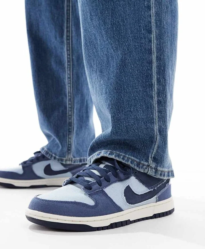 Nike Dunk Low Retro sneakers in light blue and navy