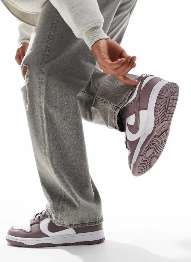 Nike Dunk Low Retro sneakers in taupe and white - Image 3