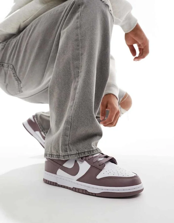 Nike Dunk Low Retro sneakers in taupe and white