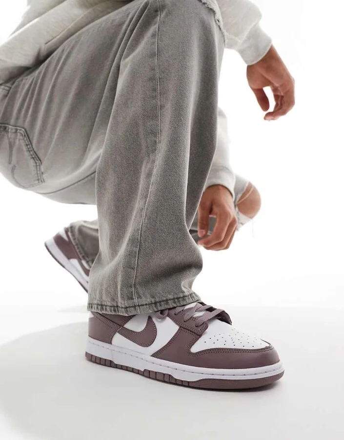 Nike Dunk Low Retro sneakers in taupe and white
