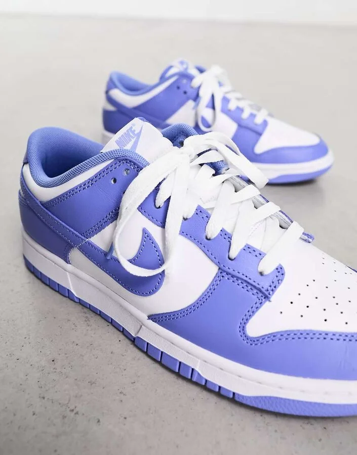 Nike Dunk Low Retro sneakers in white and blue - Image 3