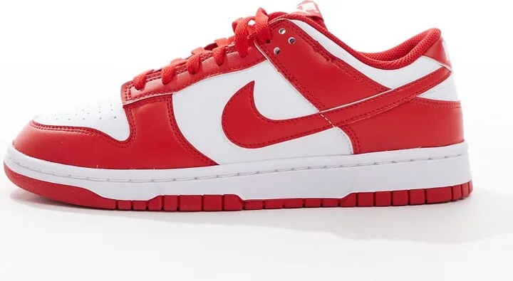 Nike Dunk Low Retro sneakers in white and red - Image 2