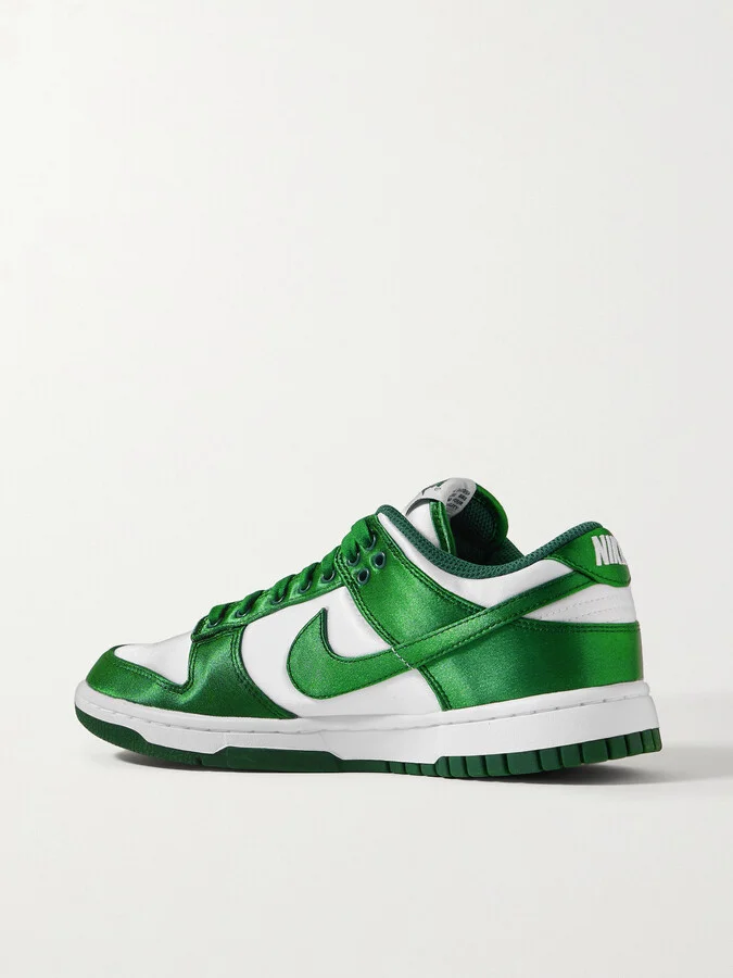 Nike - Dunk Low Satin Sneakers - White - Image 3