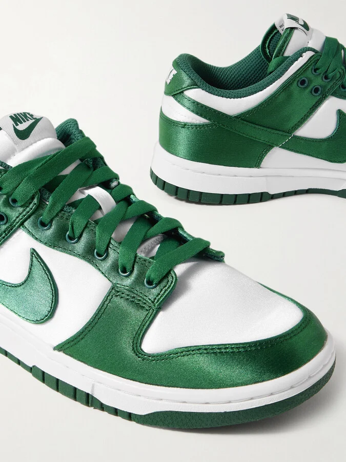 Nike - Dunk Low Satin Sneakers - White - Image 4