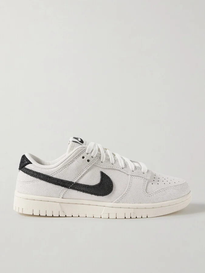 Nike - Dunk Low Se Glittered Leather And Suede Sneakers - Off-white