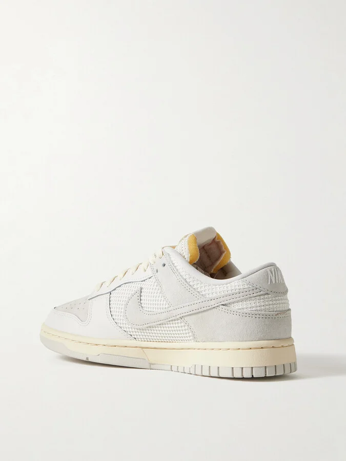 Nike - Dunk Low Waffle-knit, Suede And Leather Sneakers - Ecru - Image 3