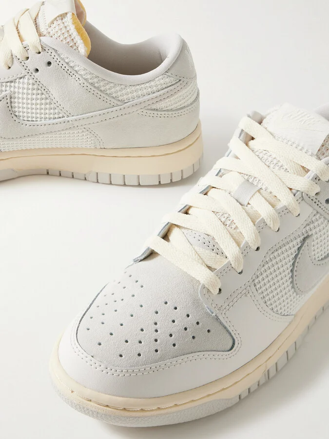 Nike - Dunk Low Waffle-knit, Suede And Leather Sneakers - Ecru - Image 4
