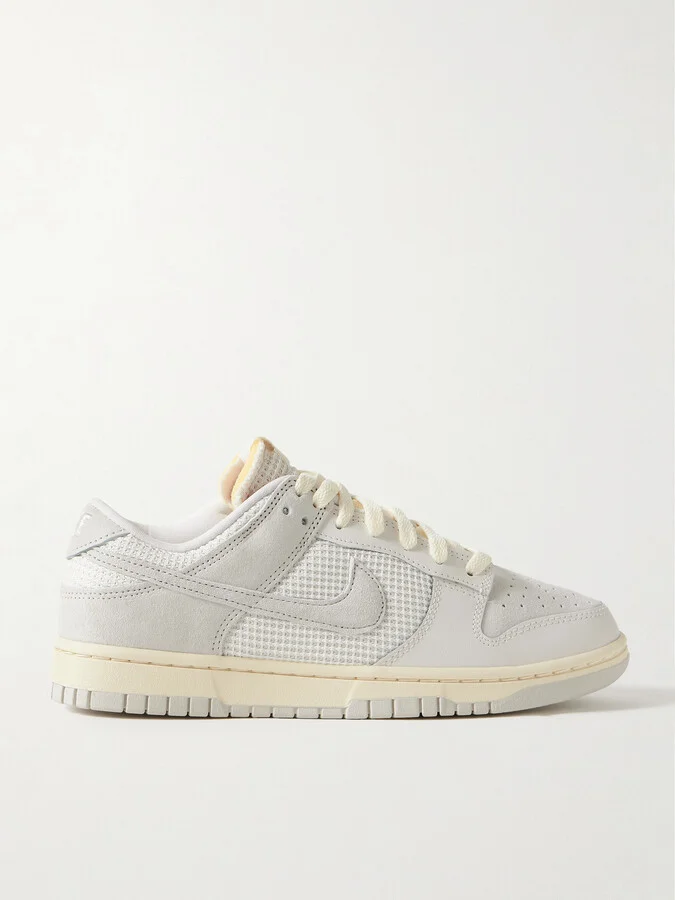 Nike - Dunk Low Waffle-knit, Suede And Leather Sneakers - Ecru