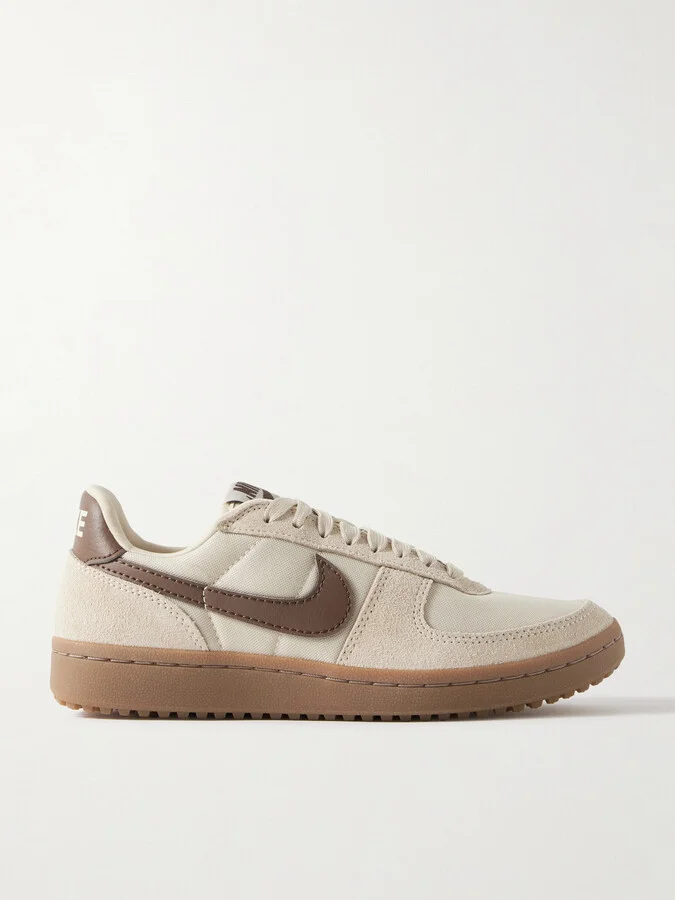 Nike - Field General Leather-trimmed Suede And Canvas Sneakers - Neutrals