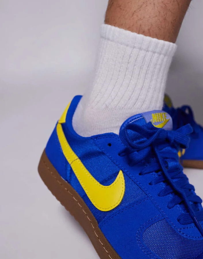 Nike Field General S&T sneakers in blue and yellow - Image 4
