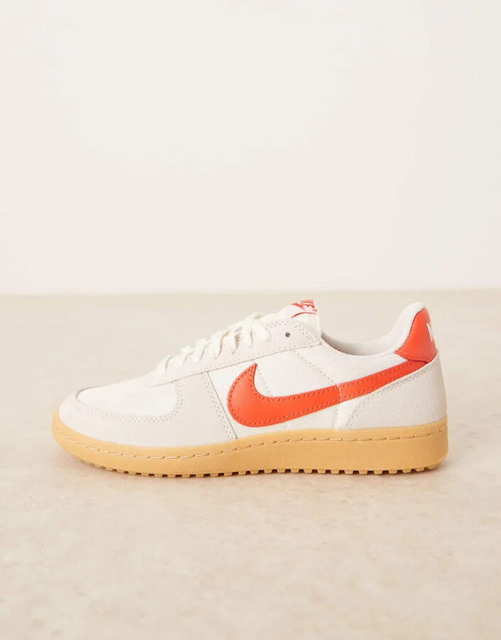 Nike Field General S&T sneakers in off-white and red - Image 2