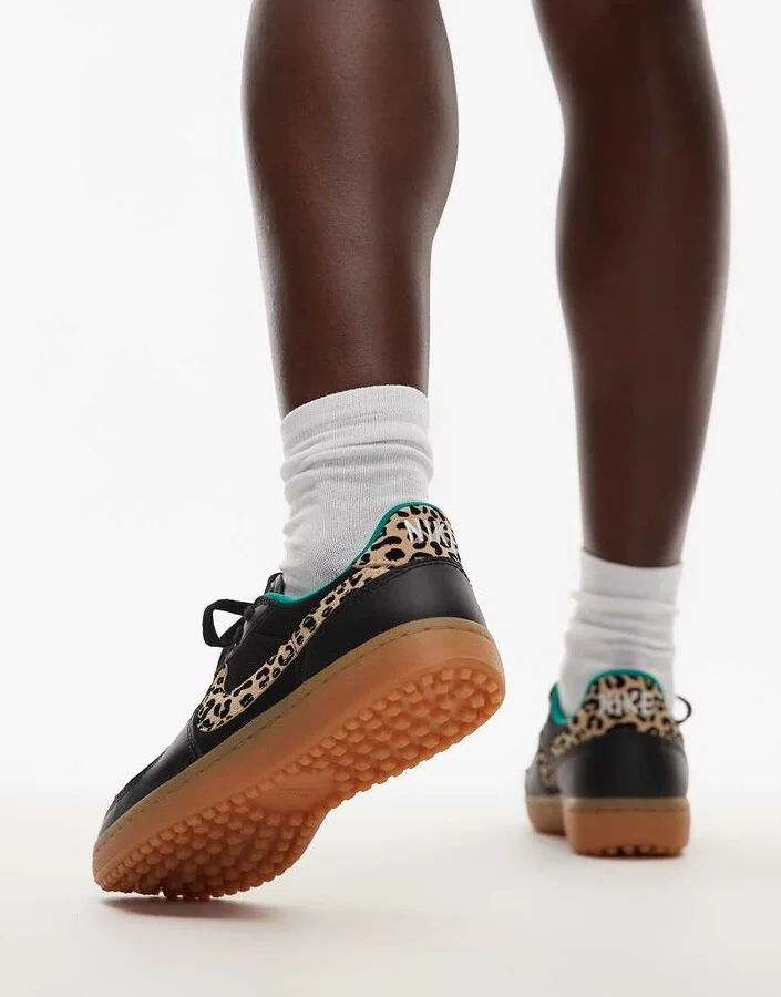 Nike Field General sneakers in black and leopard print - Image 3