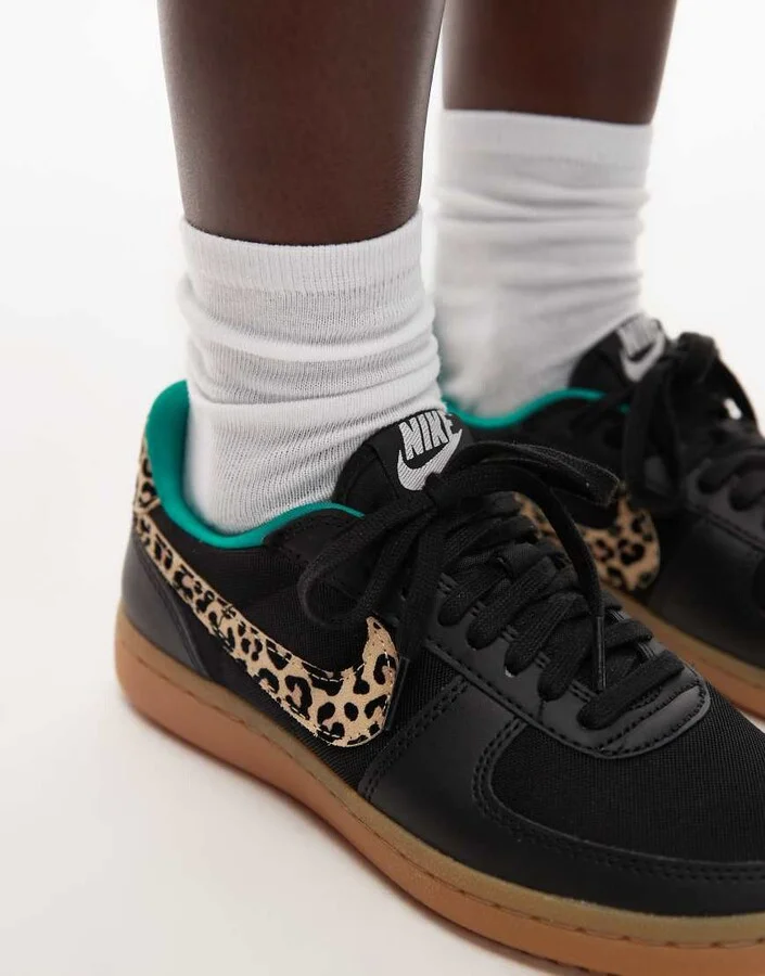 Nike Field General sneakers in black and leopard print - Image 4