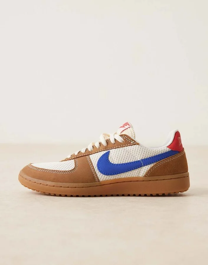 Nike Field General sneakers in brown, off white and blue - Image 2
