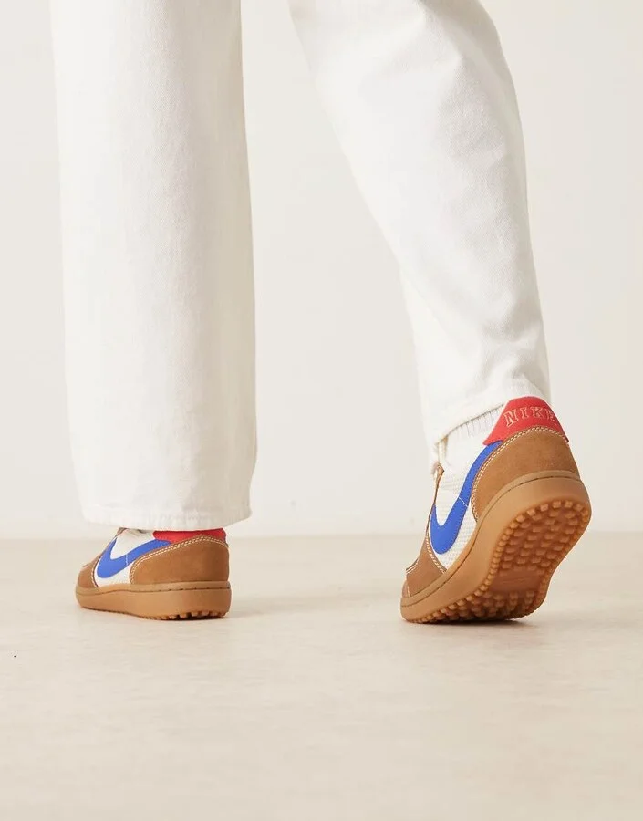 Nike Field General sneakers in brown, off white and blue - Image 4