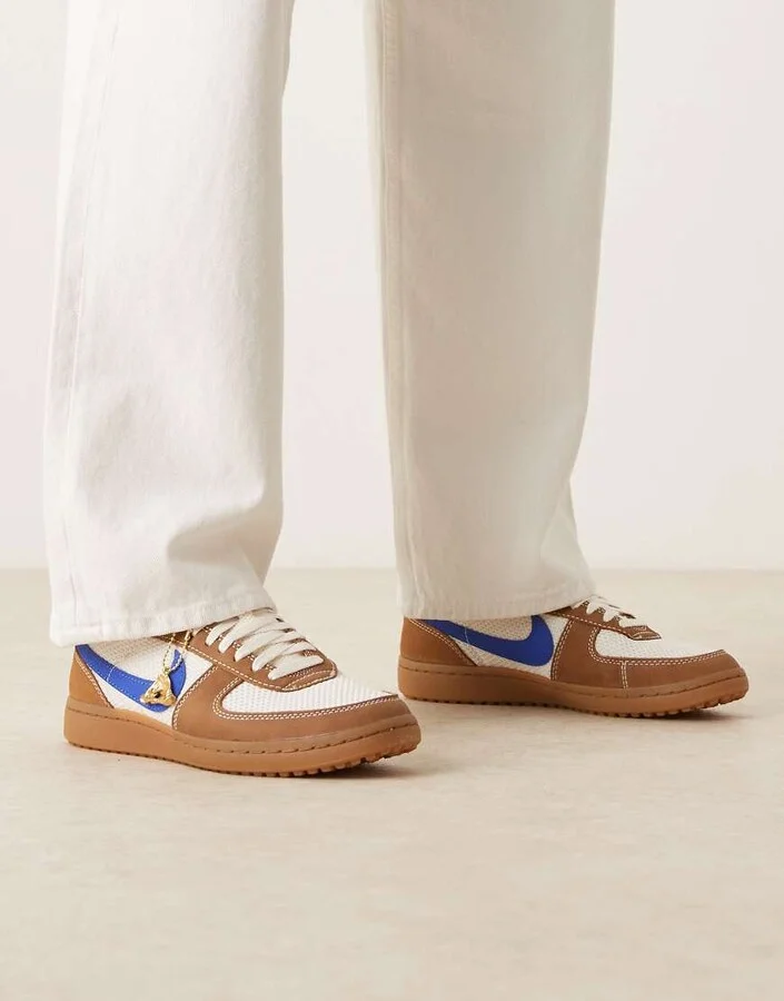 Nike Field General sneakers in brown, off white and blue