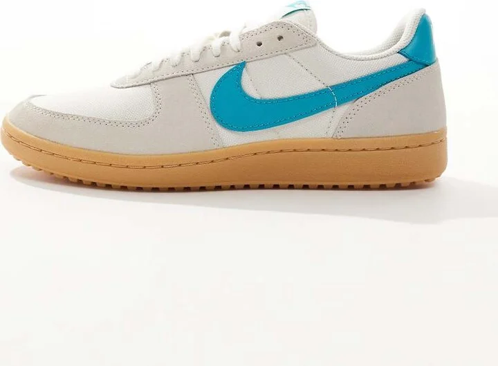 Nike Field General sneakers in off-white and light blue - Image 2
