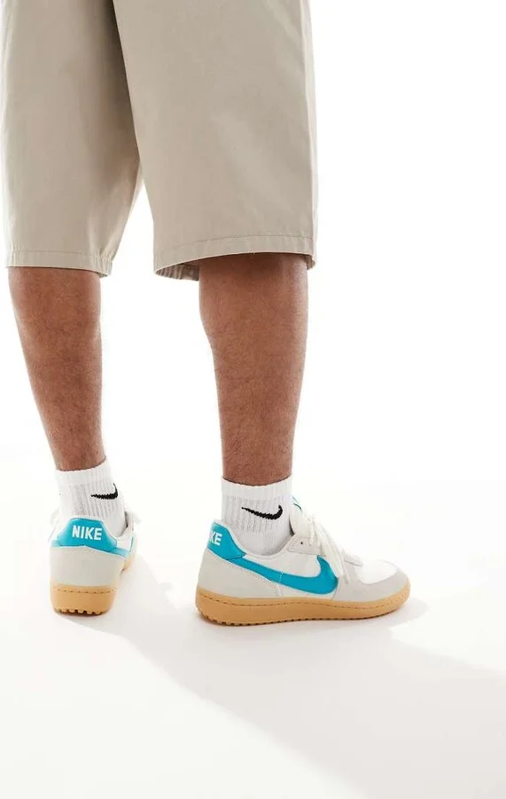 Nike Field General sneakers in off-white and light blue - Image 4