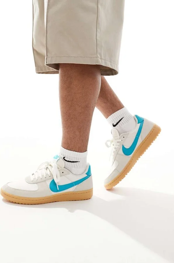 Nike Field General sneakers in off-white and light blue