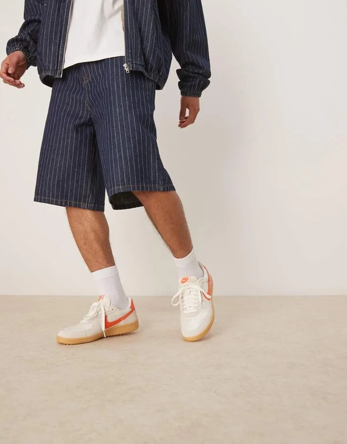 Nike Field General sneakers in off white and orange - Image 3