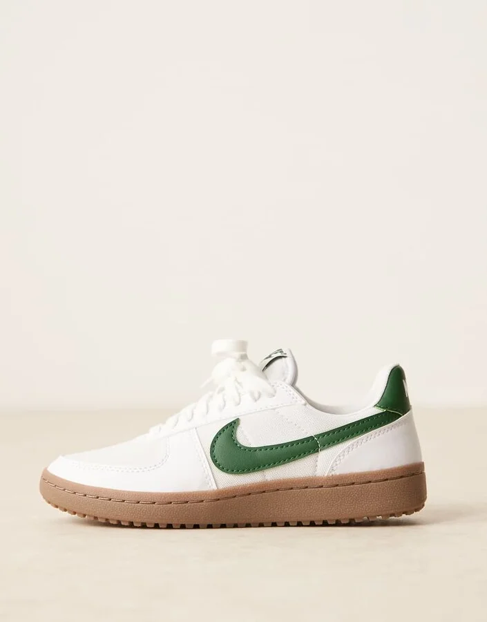 Nike Field General sneakers in white and green - Image 2