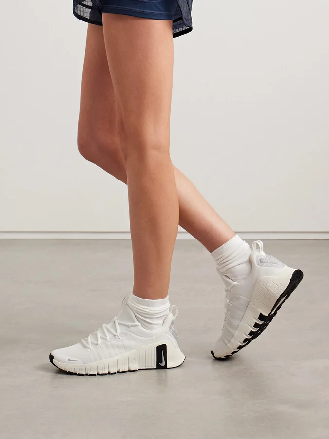 Nike - Free Metcon 6 Prm Metallic Mesh Sneakers - White - Image 2