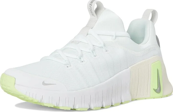 Nike Free Metcon 6 Women's Shoes White/Metallic Silver/Barely Volt/Sail : 8.5 M, Synthetic - Image 5