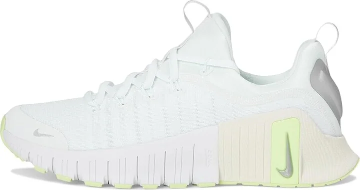 Nike Free Metcon 6 Women's Shoes White/Metallic Silver/Barely Volt/Sail : 8.5 M, Synthetic - Image 6