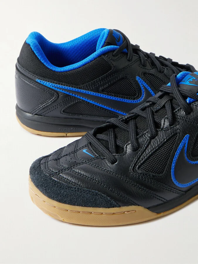 Nike - Gato Suede-trimmed Leather And Mesh Sneakers - Blue - Image 4