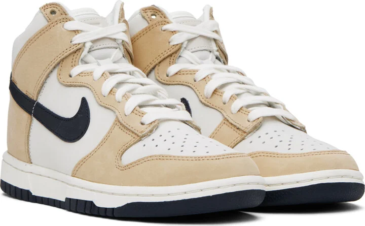 Nike Gray & Beige Dunk High Premium Sneakers - Image 4