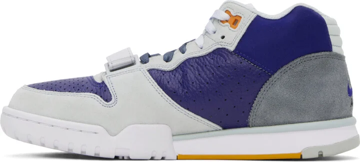 Nike Gray & Blue Air Trainer 1 Sneakers - Image 3