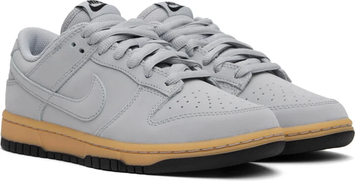 Nike Gray Dunk Low Retro SE Sneakers - Image 4