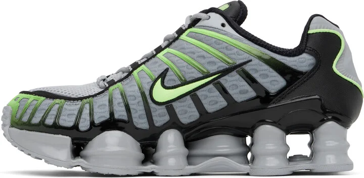 Nike Gray & Green Shox TL Sneakers - Image 3