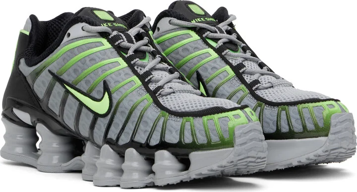 Nike Gray & Green Shox TL Sneakers - Image 4