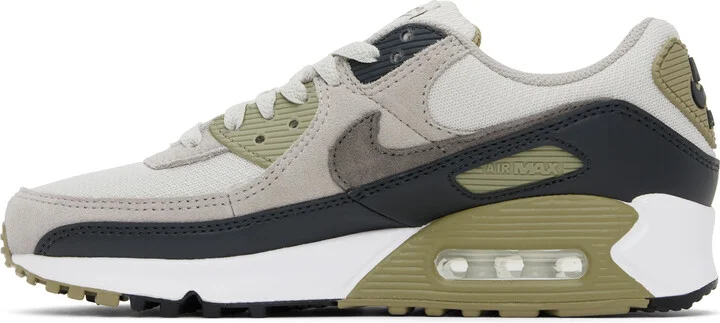 Nike Gray & Khaki Air Max 90 Sneakers - Image 3