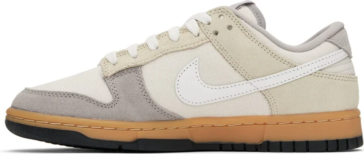 Nike Gray & Off-White Dunk Low Sneakers - Image 3