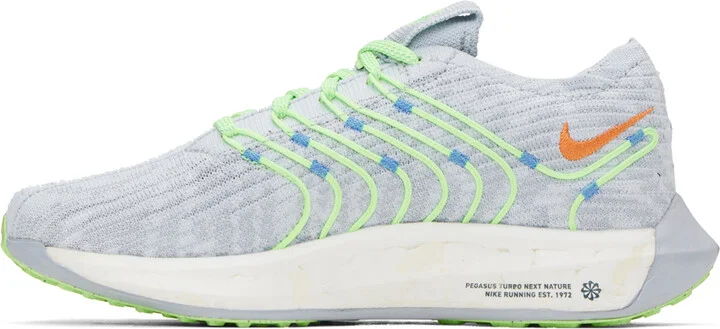 Nike Gray & Orange Pegasus Turbo Sneakers - Image 3