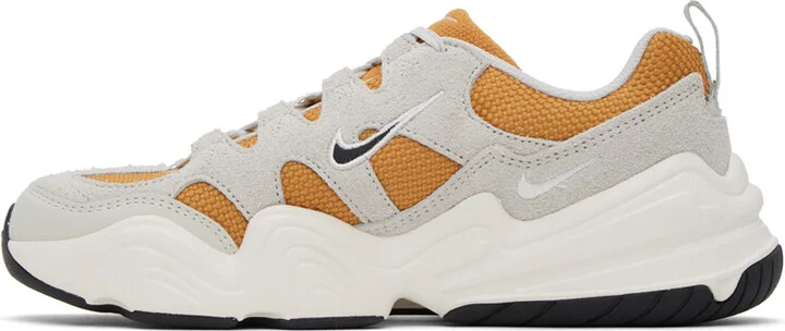 Nike Gray & Orange Tech Hera Sneakers - Image 3