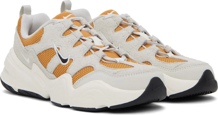 Nike Gray & Orange Tech Hera Sneakers - Image 4