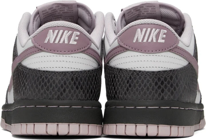 Nike Gray & Purple Dunk Low SE Sneakers - Image 2