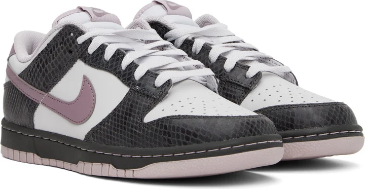 Nike Gray & Purple Dunk Low SE Sneakers - Image 4