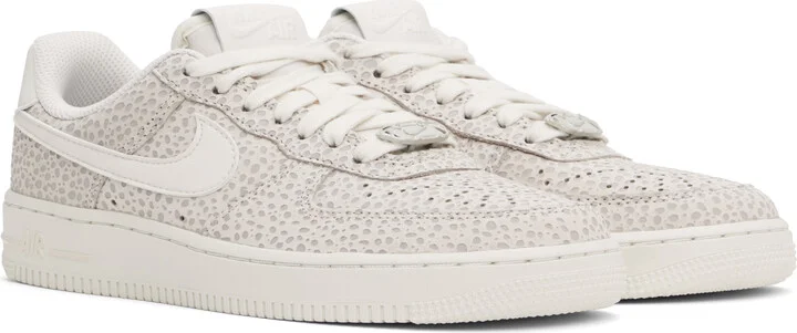Nike Gray & White Air Force 1 '07 Premium Sneakers - Image 4