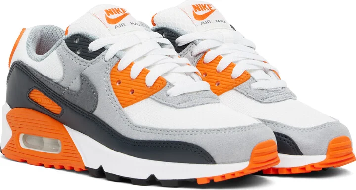 Nike Gray & White Air Max 90 Sneakers - Image 4