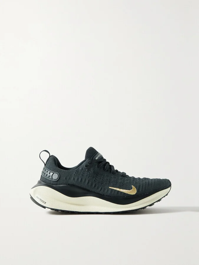 Nike - Infinityrn 4 Rubber-trimmed Flyknit Sneakers - Black