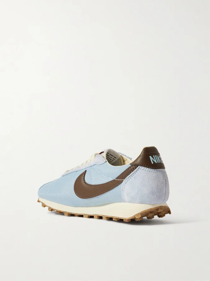 Nike - Ld-1000 Leather And Brushed Suede-trimmed Mesh Sneakers - Blue - Image 3
