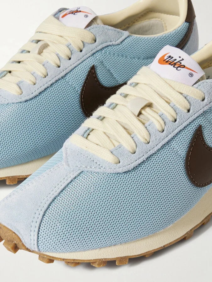 Nike - Ld-1000 Leather And Brushed Suede-trimmed Mesh Sneakers - Blue - Image 4